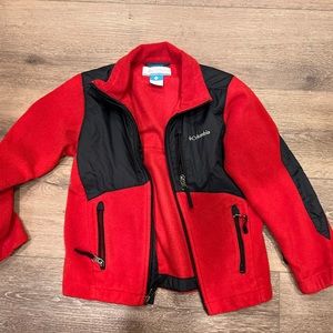 Columbia red and black fleece jacket, kids sz XS